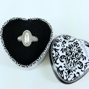 Sz 6 Brighton Sterling Silver Cable Long Cabochon Ring Retired